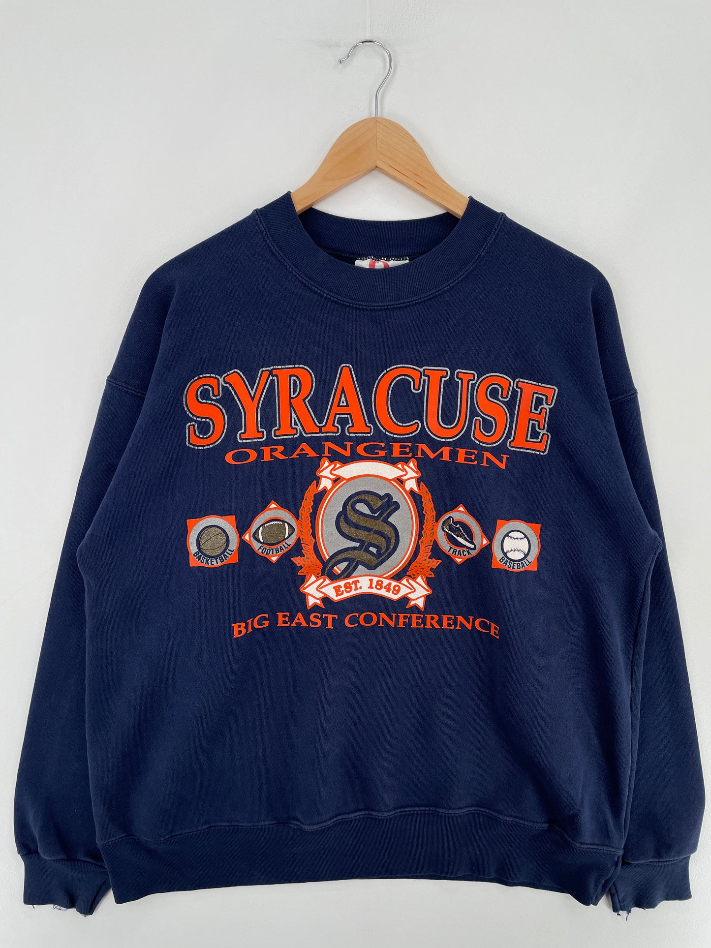 90's SYRACUSE ORANGEMEN Made in USA Size L Vintage College Sweat-Shirt / E3399S