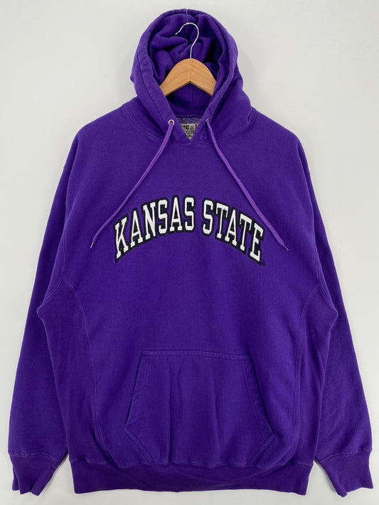 Vintage KANSAS STATE Size XL Vintage College hoodie Sweat-Shirt / A6278