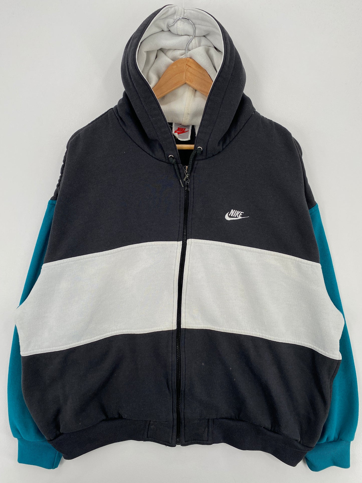 90's NIKE SILVER TAG Size Approx.L Vintage Zip-Up Hoodie Sweat-shirt / A5987