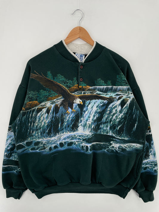 90's EAGLE Made in USA Size XL Vintage Animal Sweat-Shirt / E1031