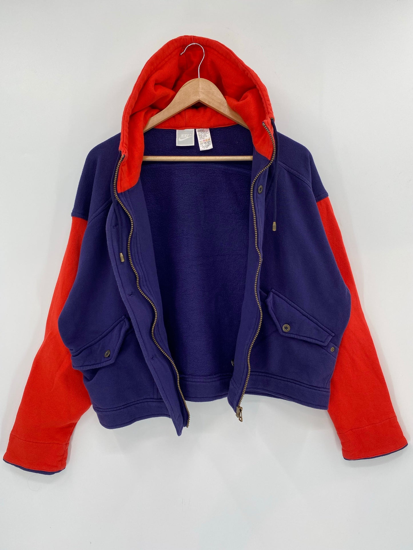 .90’s NIKE Size Ladies.L Vintage Hoodie Sweat-Shirt / A7193