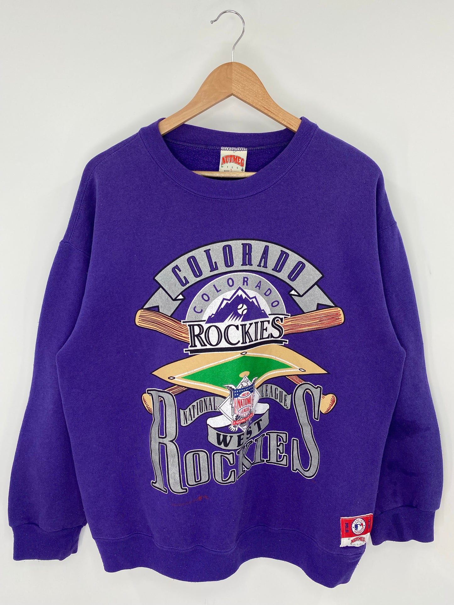 00' COLORADO ROCKIES Size L Vintage NFL Sweat-Shirts / K8392