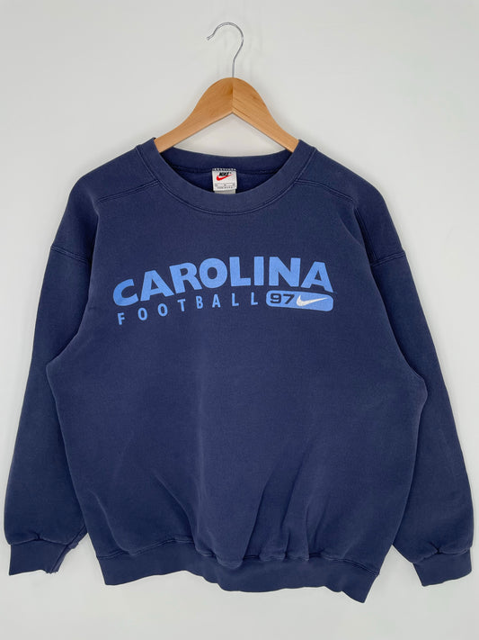 90's NIKE CAROLINA FOOTBALL Size M Vintage College Sweat-shirt / K8868