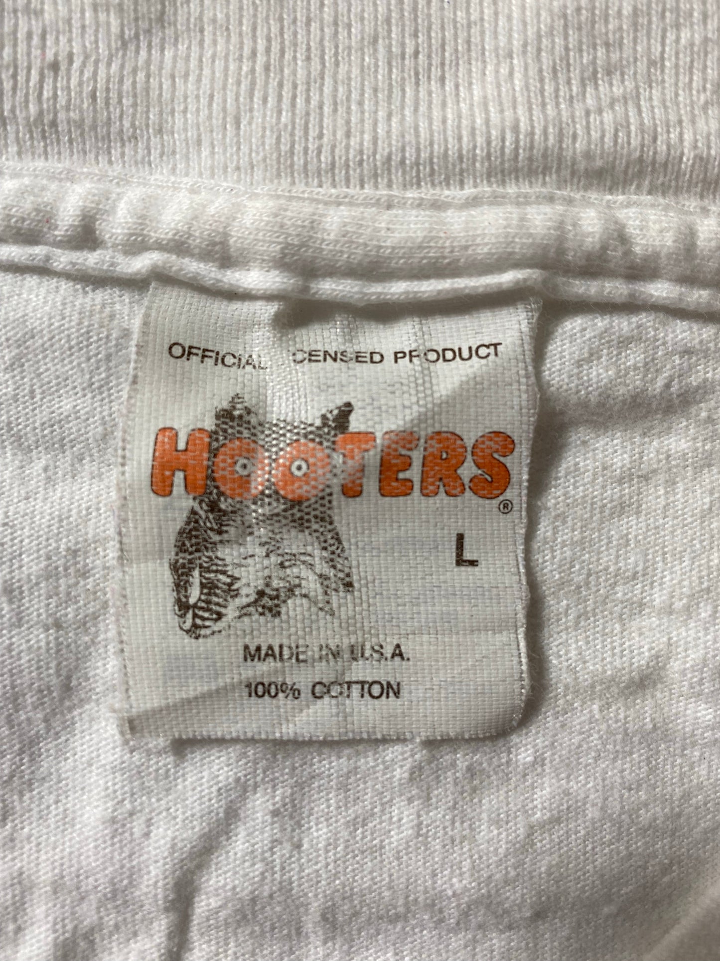 1992 HOOTERS x ALAN KULWICKI Made in USA Size L Racing T-Shirt / A7650