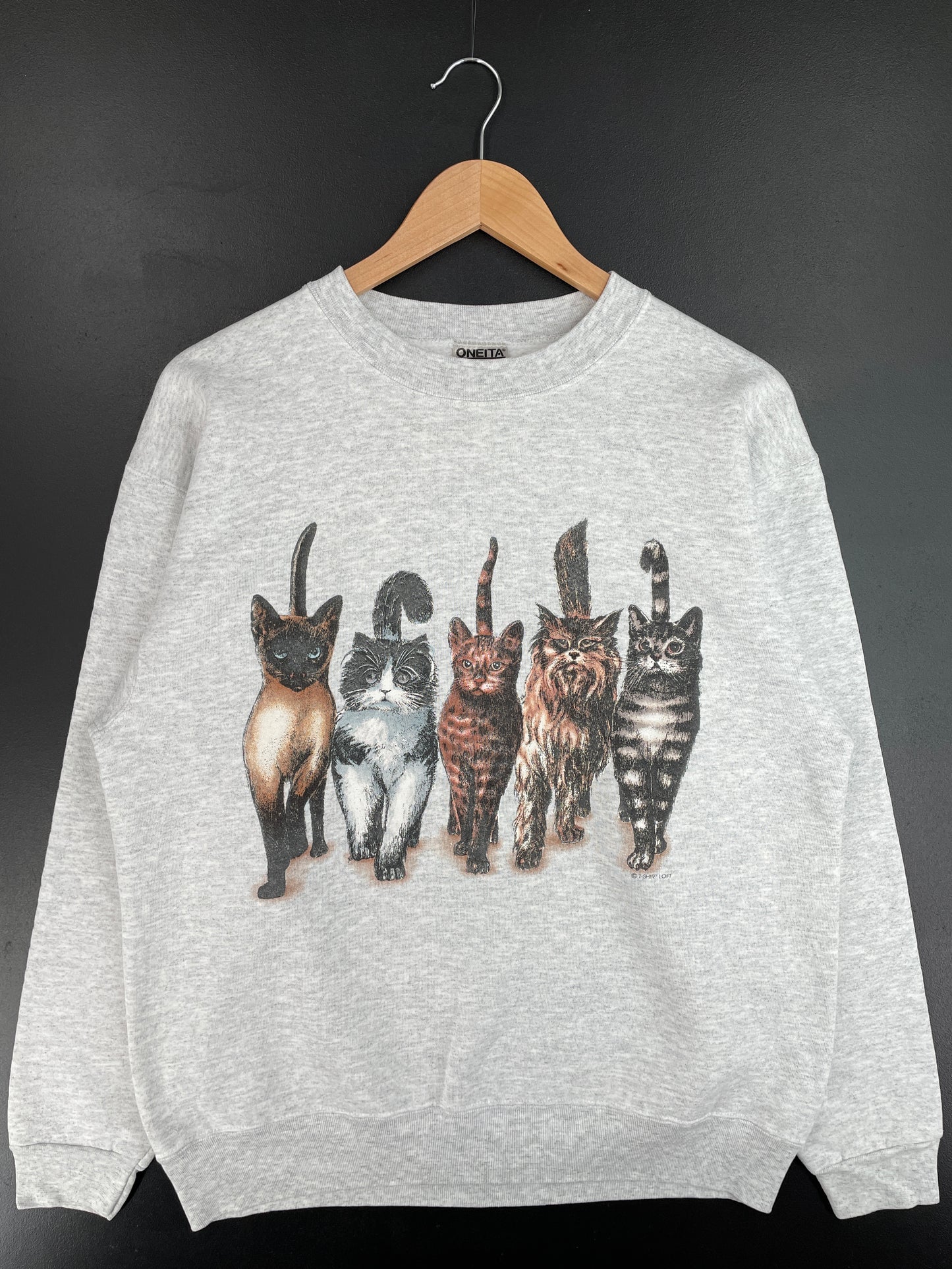 90's CATS Made in USA Size L Vintage Animal Sweat-Shirt / E4418S