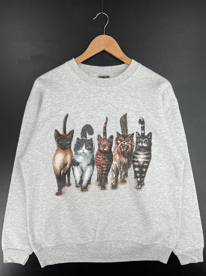 90's CATS Made in USA Size L Vintage Animal Sweat-Shirt / E4418S