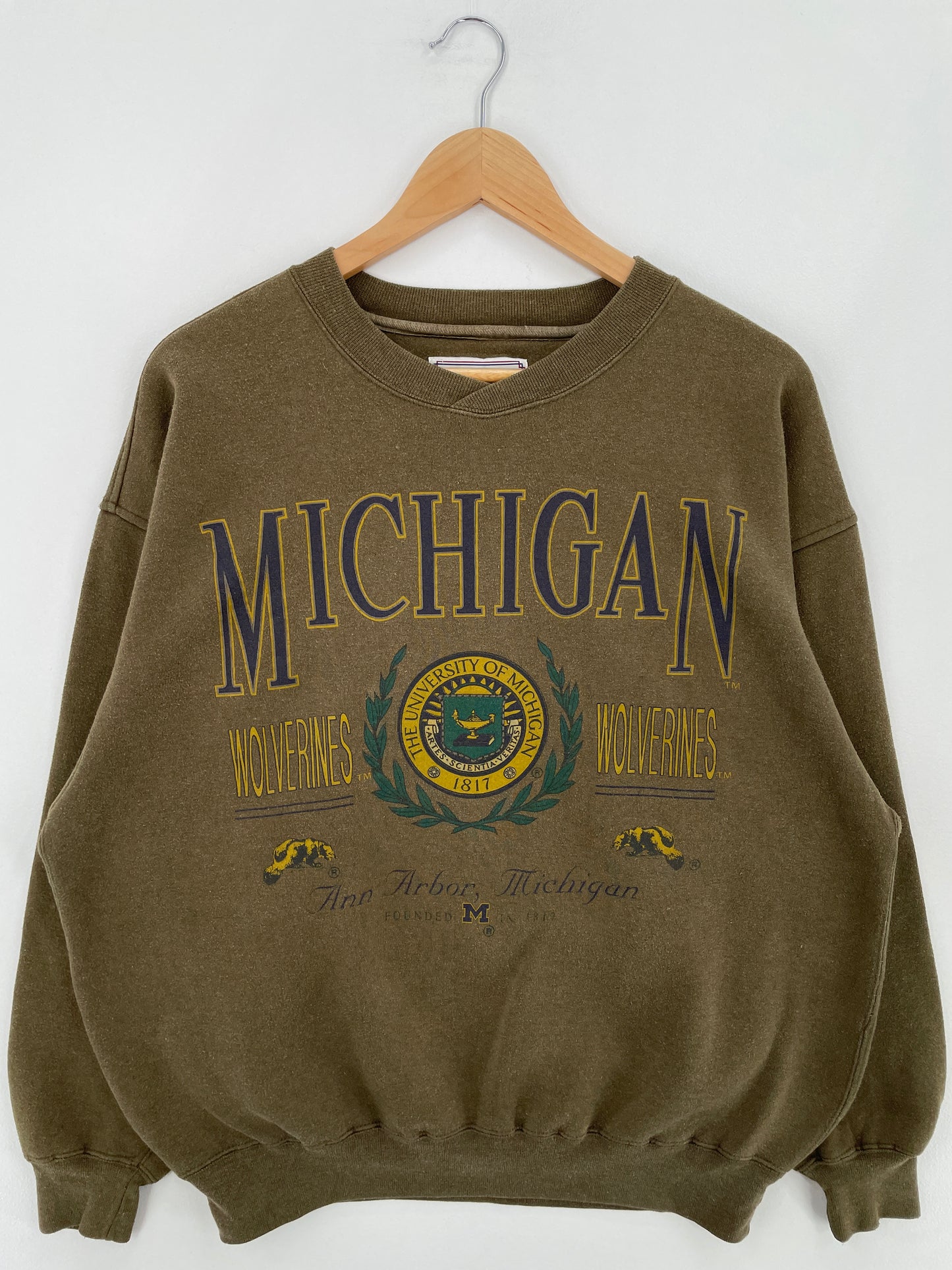 Vintage MICHIGAN Size L Vintage College Sweat-shirt / E1128