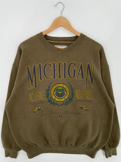Vintage MICHIGAN Size L Vintage College Sweat-shirt / E1128