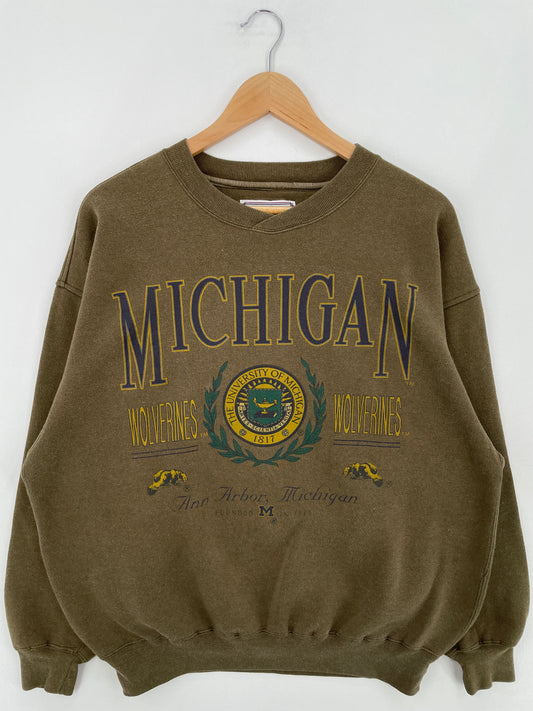 Vintage MICHIGAN Size L Vintage College Sweat-shirt / E1128