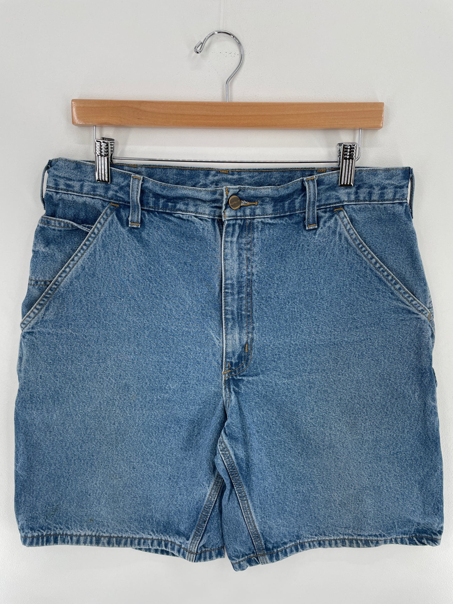 Vintage CARHARTT Size W34xL8.5 Denim Shorts / A3556