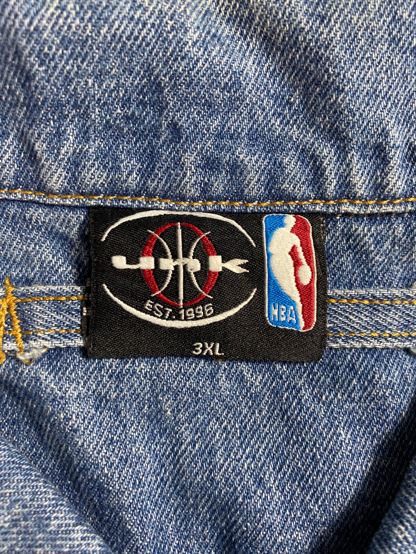 2003 NBA TEAM LOGOS Size XXXL Vintage Denim Jacket / A5771