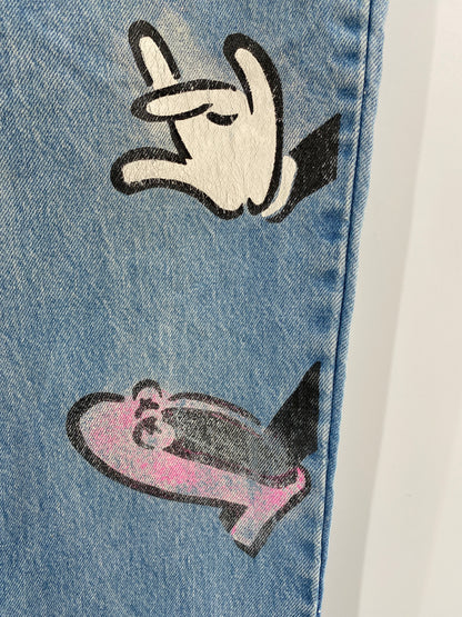 90's DISNEY MINNI W26xL28 Vintage Denim Pants / A5787