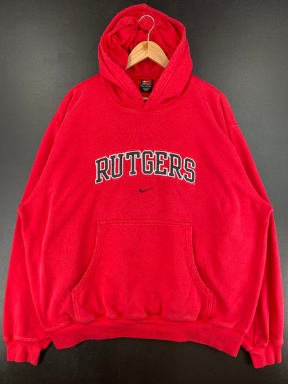 00' NIKE RUTGERS Size XL Vintage College Hoodie Sweat-Shirt / A2765