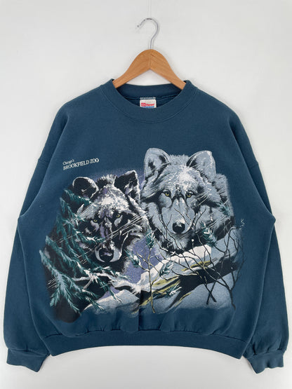00' CHICAGO'S BROOKFIELD ZOO Size XXL Vintage Animal Sweat-Shirt / A9934