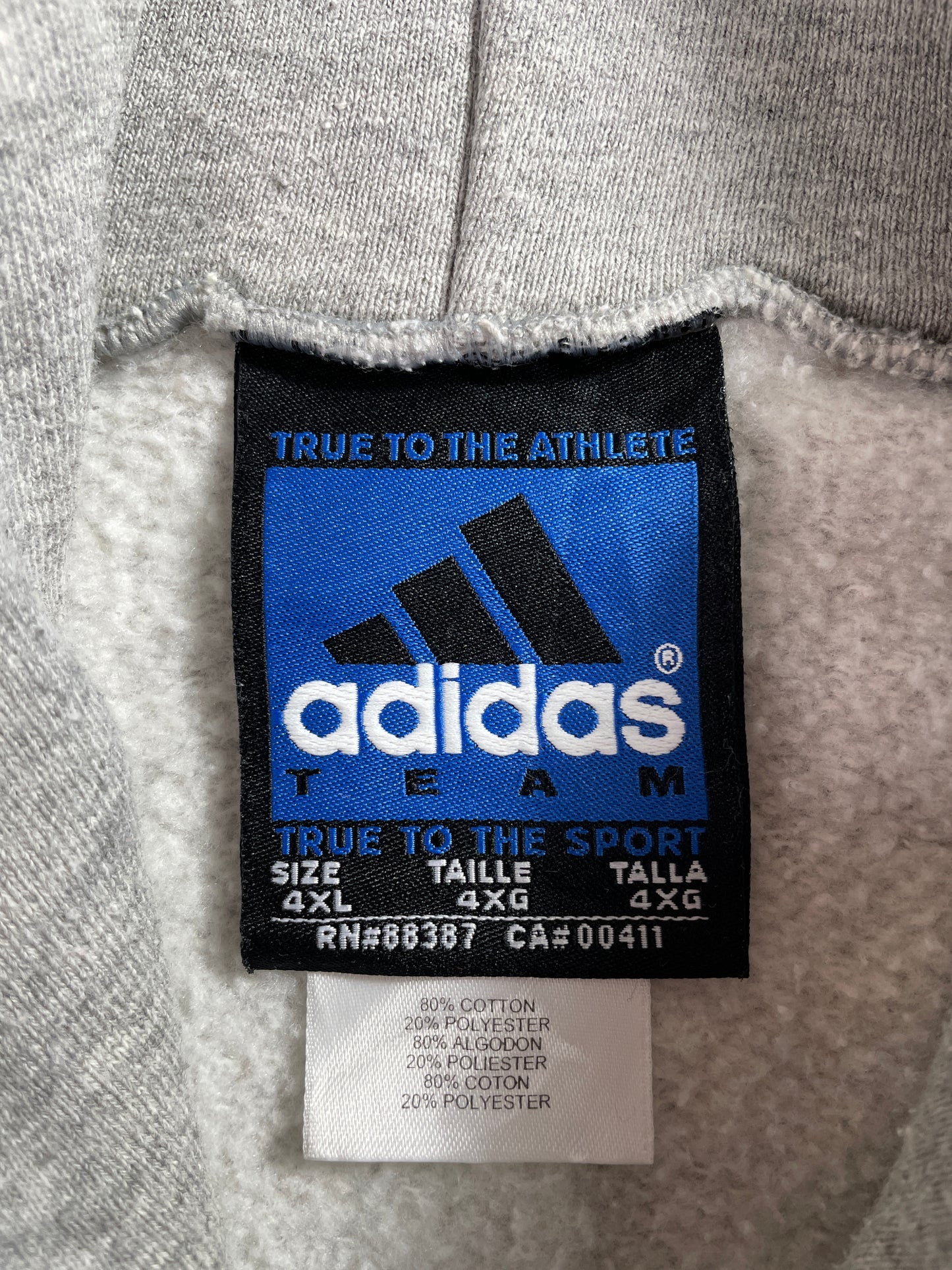 90's ADIDAS Made in USA Size XXXXL Vintage Hoodie Sweat-shirt / A4293