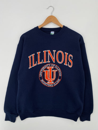 90’s ILLINOIS Made in USA Size M College Sweat-Shirt / A8654