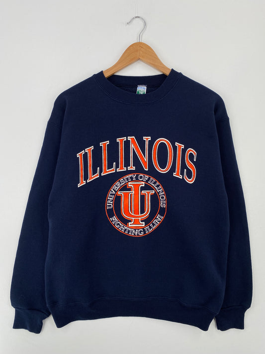 90’s ILLINOIS Made in USA Size M College Sweat-Shirt / A8654