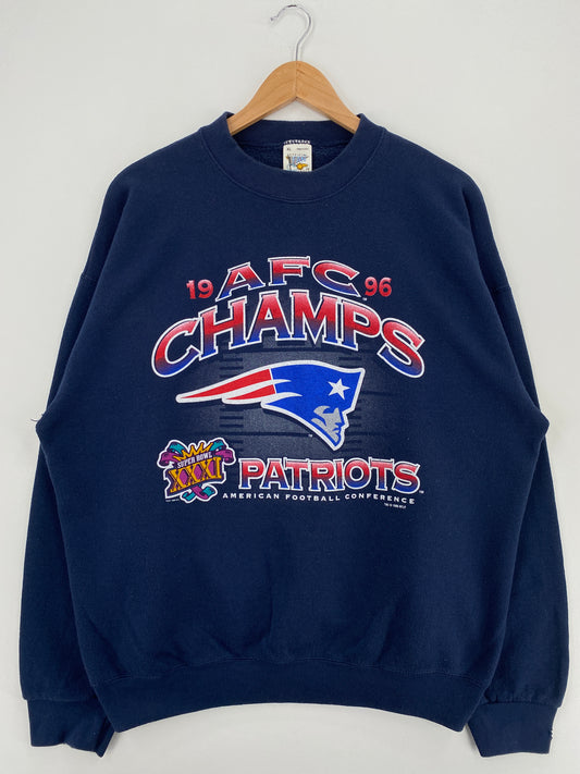 1996 NEW ENGLAND PATRIOTS Made in USA Size XL Vintage NFL Sweat-Shirt / A5035