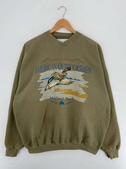 90's GREAT OUTDOORSMEN Made in USA Size L Vintage Sweat-Shirt / A5375