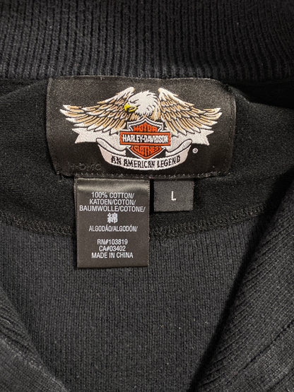 Vintage HARLEY DAVIDSON Size L Half Zip Sweat-Shirts/ A4785