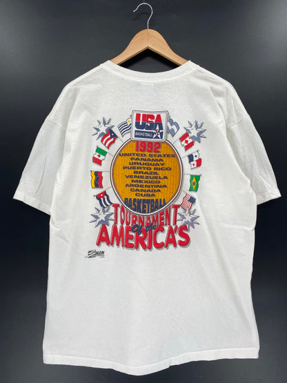1991 TEAM USA BASKETBALL Made in USA Size XL Vintage T-Shirts / K4882