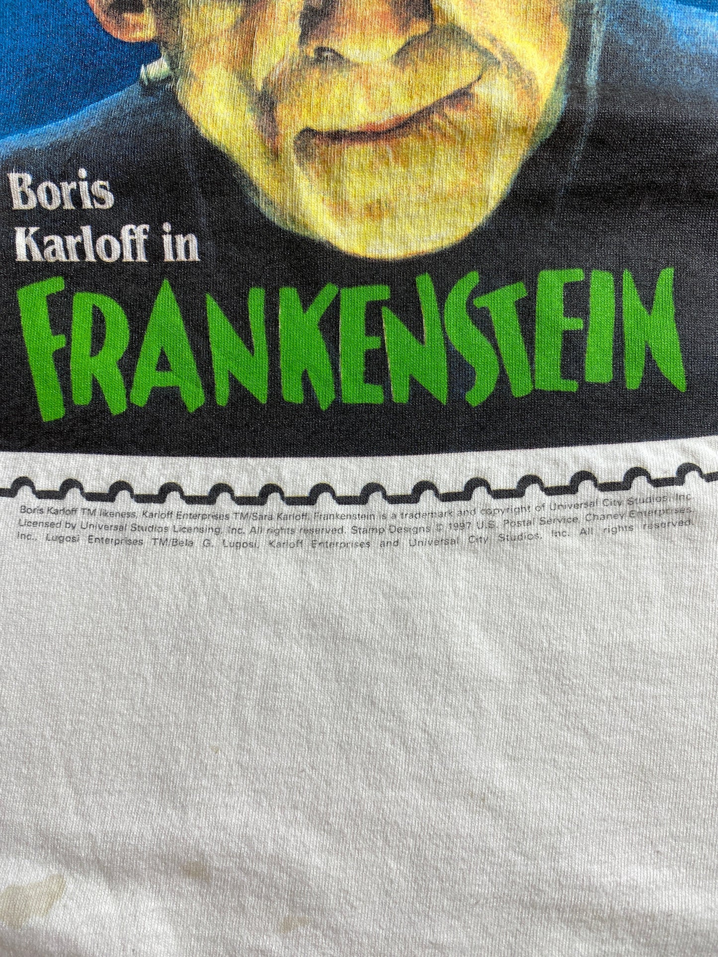 1997 FRANKENSTEIN Made in USA Size L-XL Vintage T-Shirts / A4524
