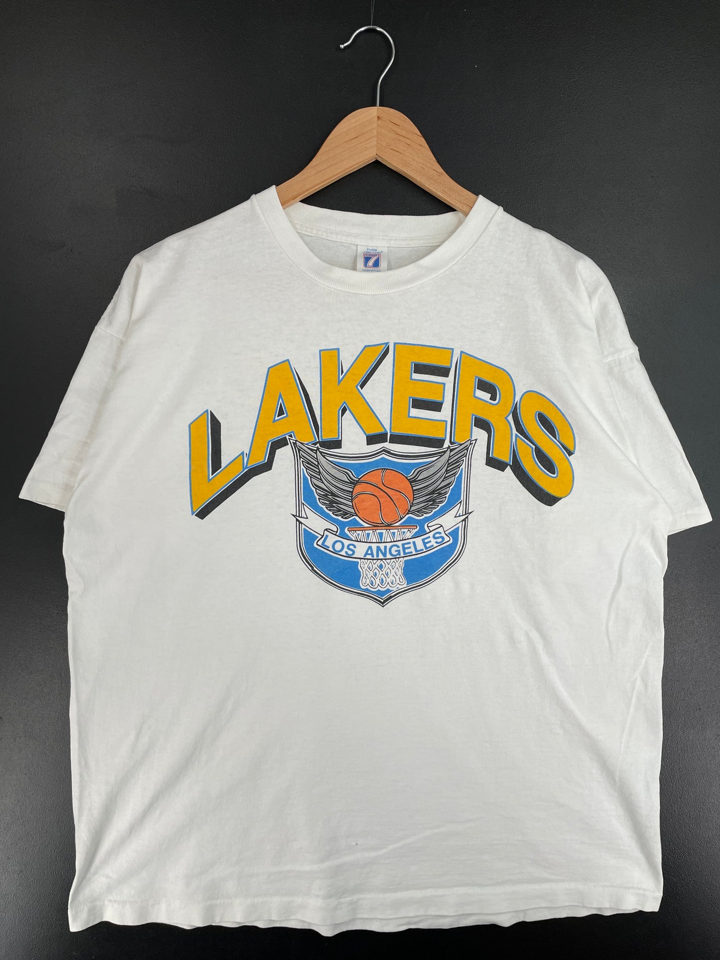 90's LOS ANGELES LAKERS Made in USA Size Approx.XL Vintage NBA T-Shirt / E6031T