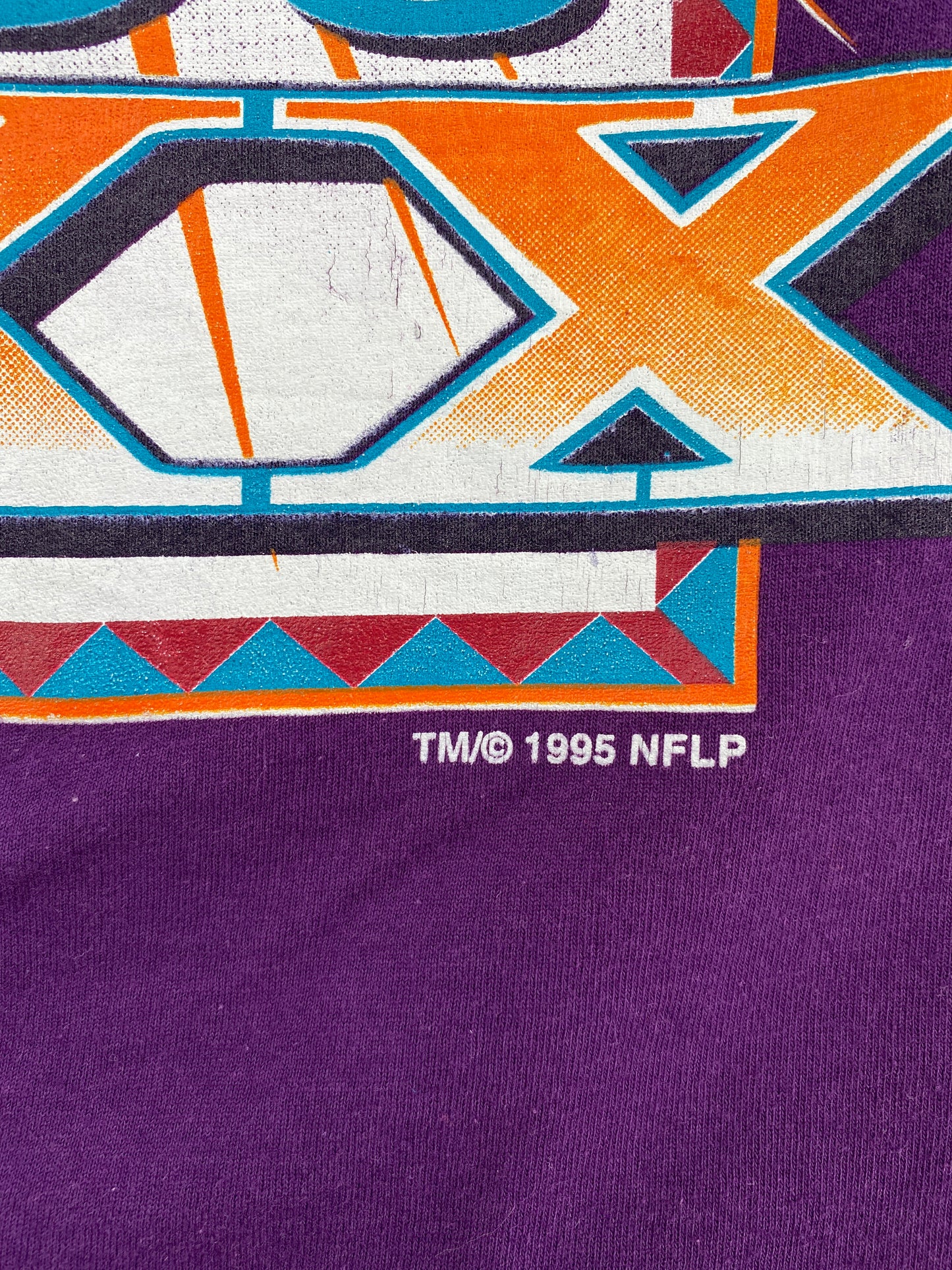 1995 SUPER BOWL XXX Made in USA Size XL Vintage NFL T-shirt / A4534