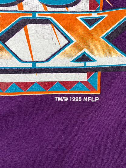 1995 SUPER BOWL XXX Made in USA Size XL Vintage NFL T-shirt / A4534