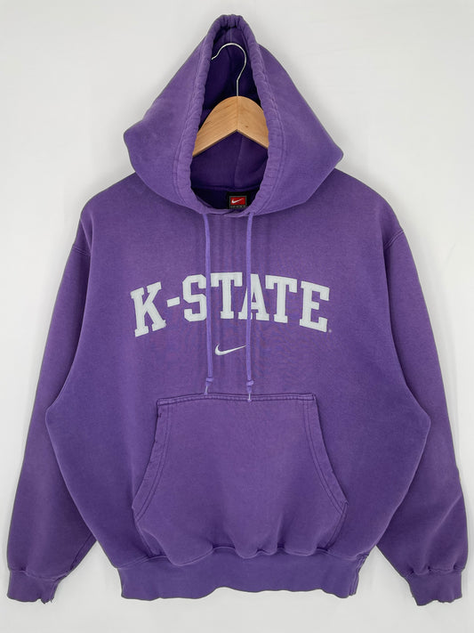 00' NIKE KANSAS STATE Size S Vintage College Hoodie Sweat-shirt / K8978