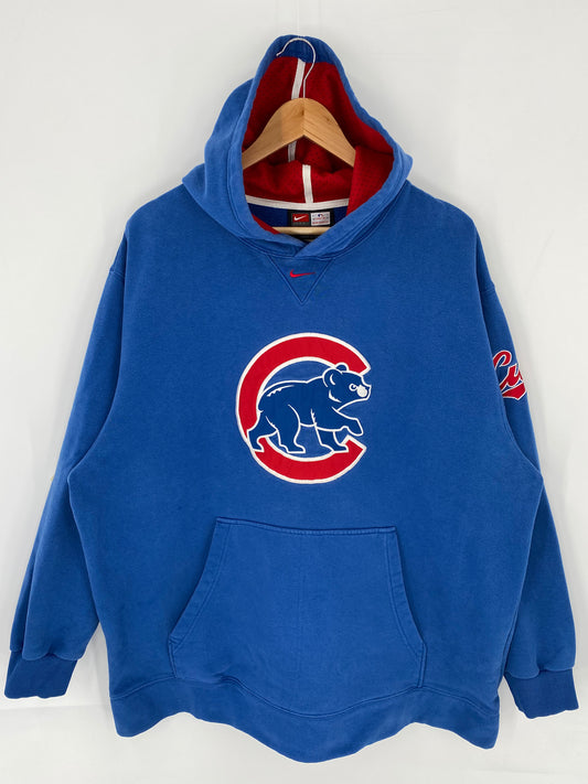00' NIKE CHICAGO CUBS Size XL Vintage MLB Hoodie Sweat-Shirts/ K9825