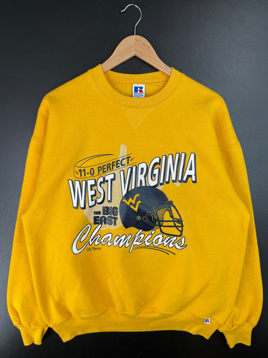 90's RUSSELL x WEST VIRGINIA Made in USA Size XL Vintage College Sweat-Shirt / E3833S
