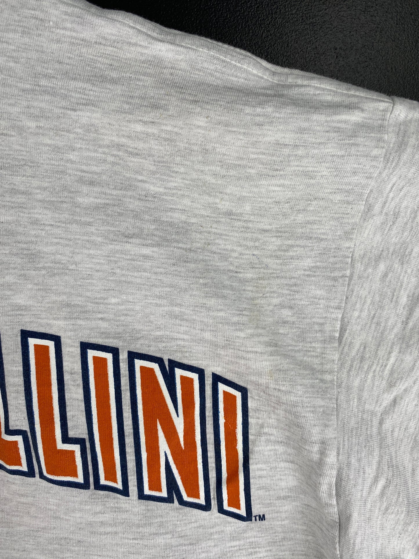 90’s ILLINOIS FIGHTING ILLINI Size XXL Vintage College T-Shirts / A5442