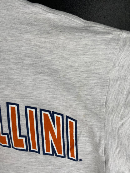 90’s ILLINOIS FIGHTING ILLINI Size XXL Vintage College T-Shirts / A5442