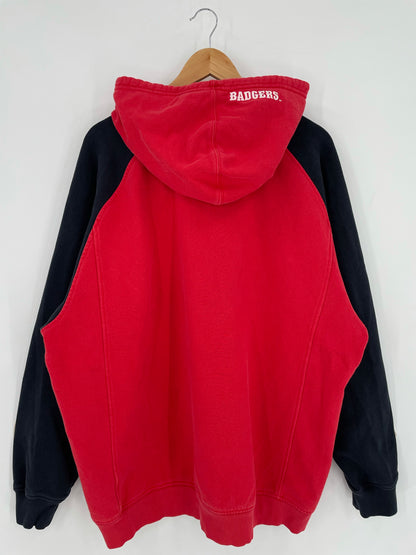 00' NIKE WISCONSIN BADGERS Size XL Vintage Hoodie Sweat-Shirt / K5148