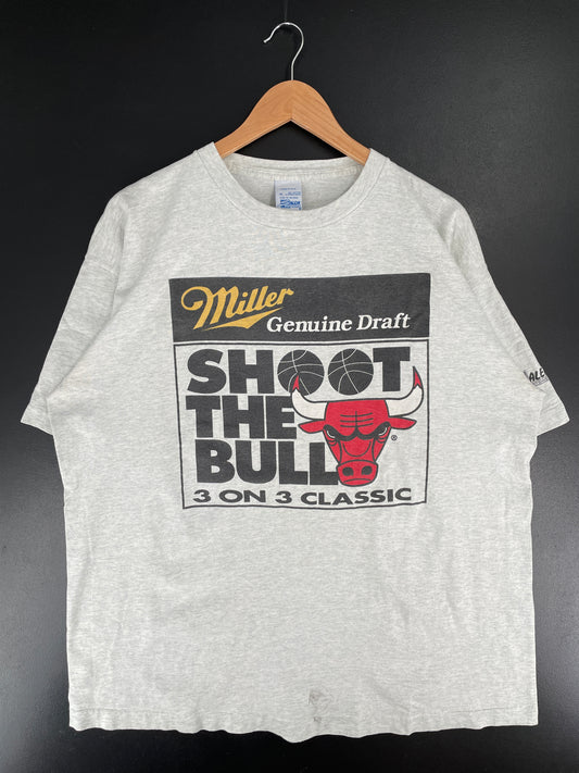 90’s MILLER x CHICAGO BULLS Made in USA Size XL Vintage NBA T-shirt / E6620T