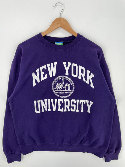 Vintage NEW YORK UNIVERSITY Size L College Sweat-Shirts/ A872