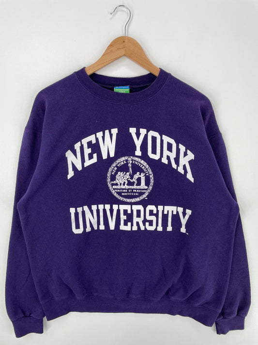 Vintage NEW YORK UNIVERSITY Size L College Sweat-Shirts/ A872