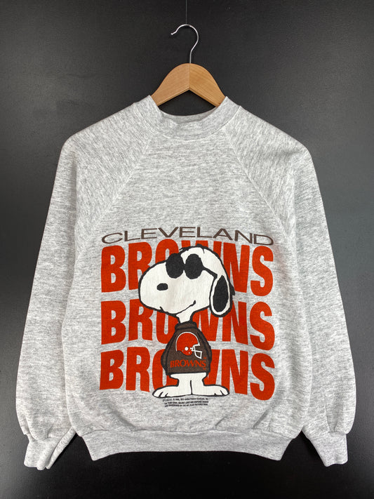 80’s CLEVELAND BROWNS x SNOOPY Made in USA Size L Vintage NFL Sweat-shirt / E4555S