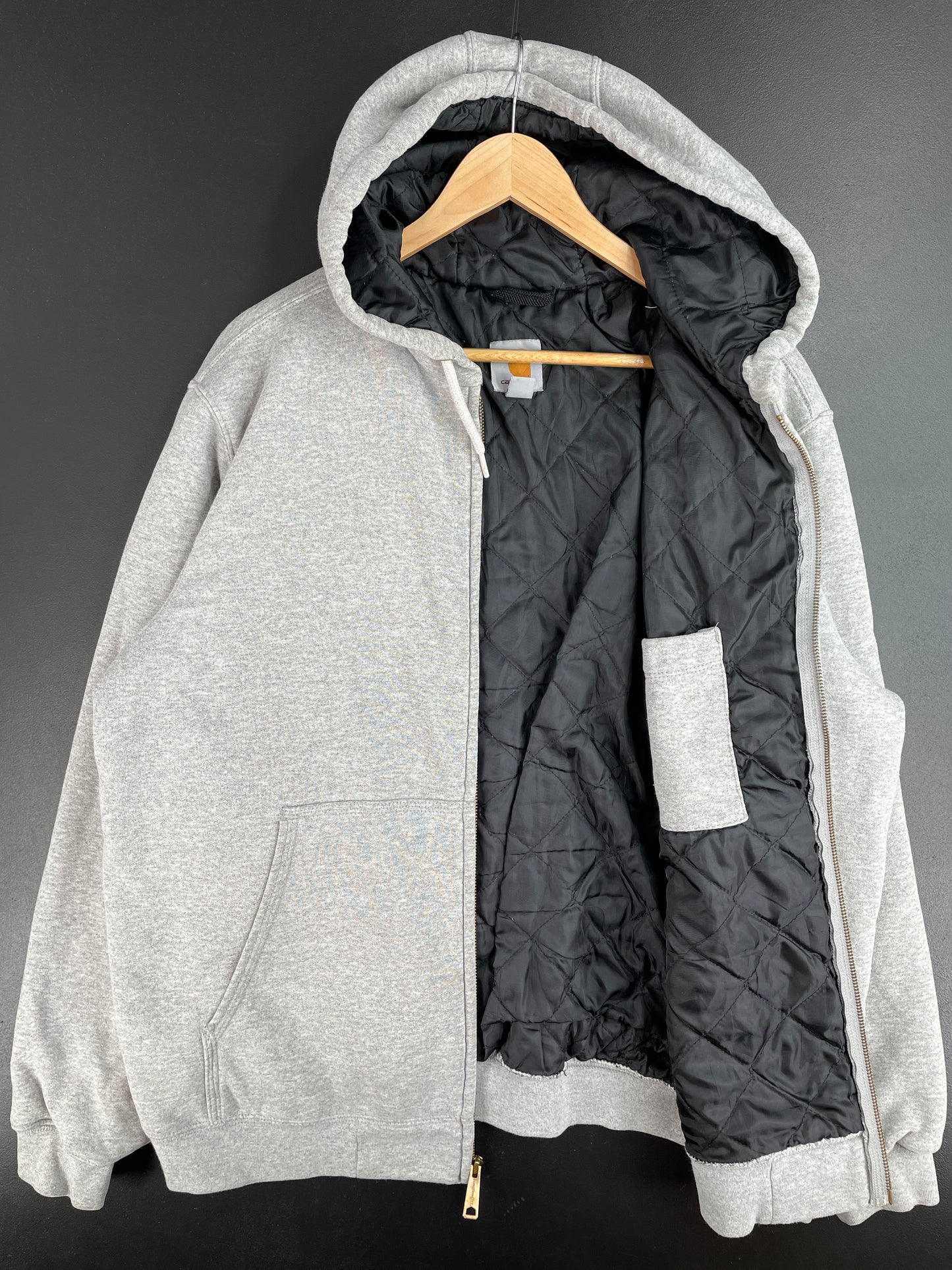 Vintage CARHARTT Size L Zip-up Padded Hoodie Sweat Shirt / E1258S