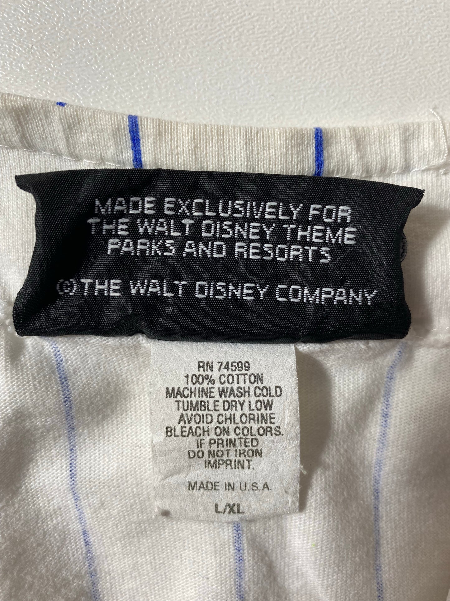 90’s DISNEY Made in USA Size L/XL Vintage Baseball Button Up Shirts / K4426