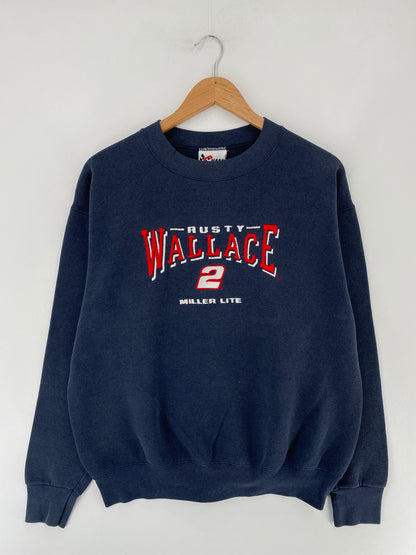 Vintage WALLACE Made in USA Size M Vintage Racing Sweat-shirt / E6372S