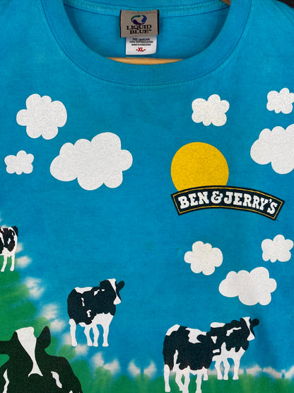 90’s LIQUID BLUE x BEN & JERRY'S Size XL Vintage T-Shirt / A1918