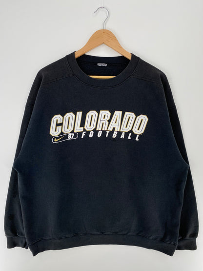 1997 NIKE COLORADO FOOTBALL Size No Tag(Approx.L) Vintage College Sweat-Shirts/ A268
