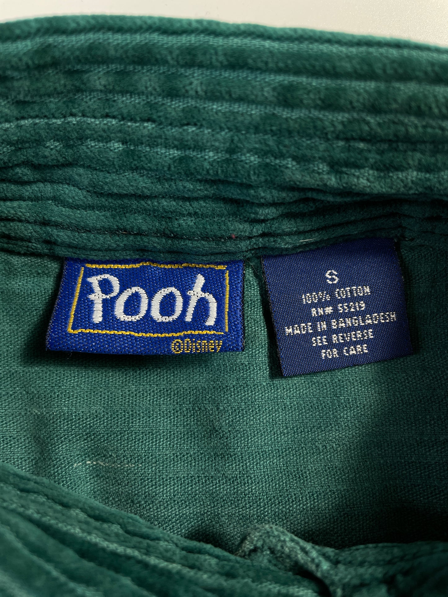 Vintage WINNIE THE POOH TIGGER Size S Corduroy Button down Shirt / E1062