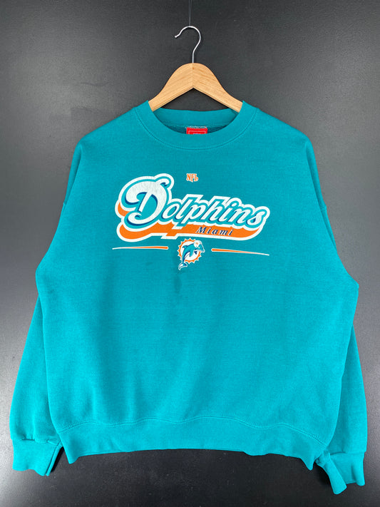 Vintage MIAMI DOLPHINS Size XL NFL Sweat-shirt / E5106S