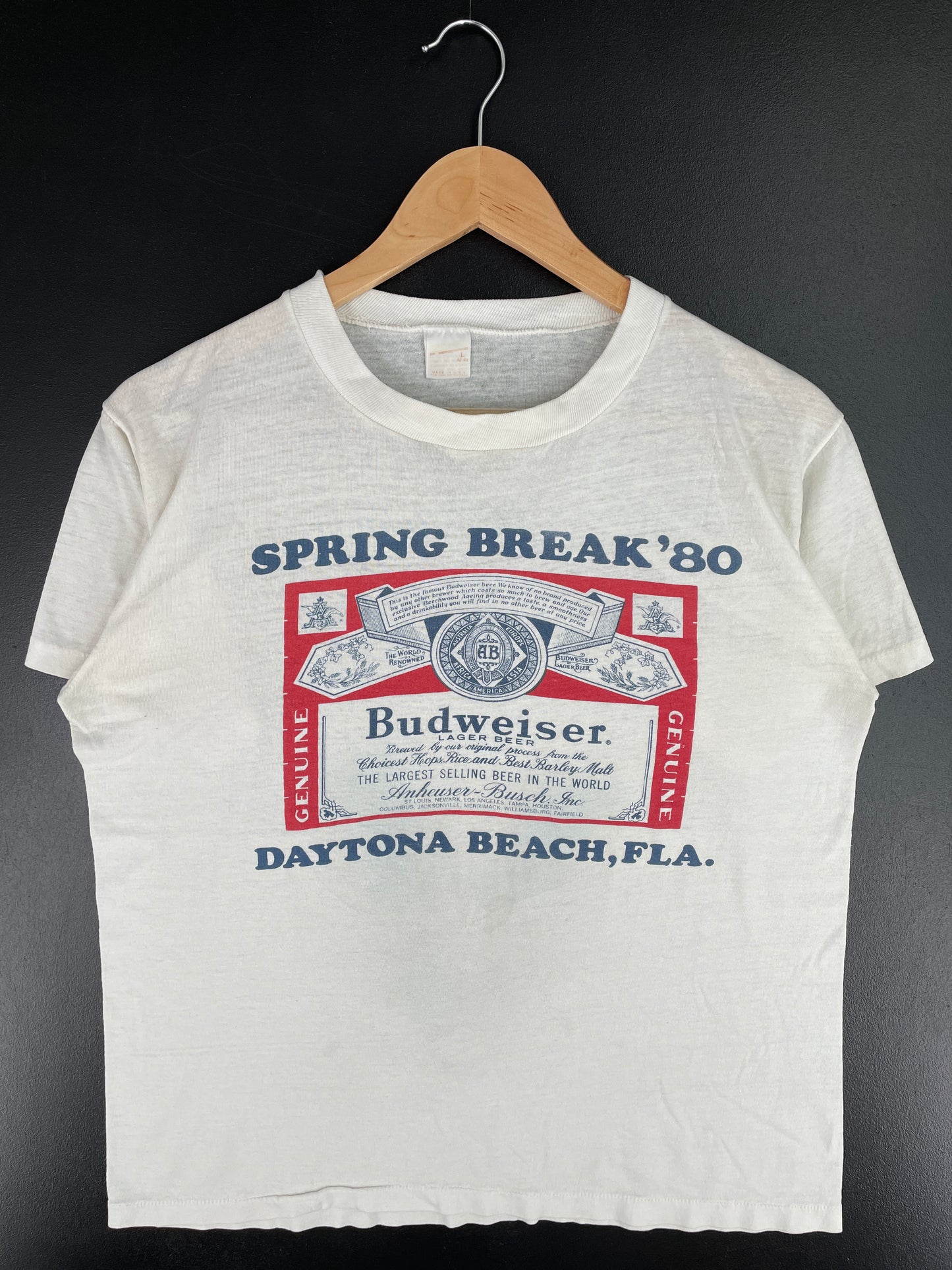 80’s BUDWEISER Made in USA Size L Vintage T-Shirts / A4063