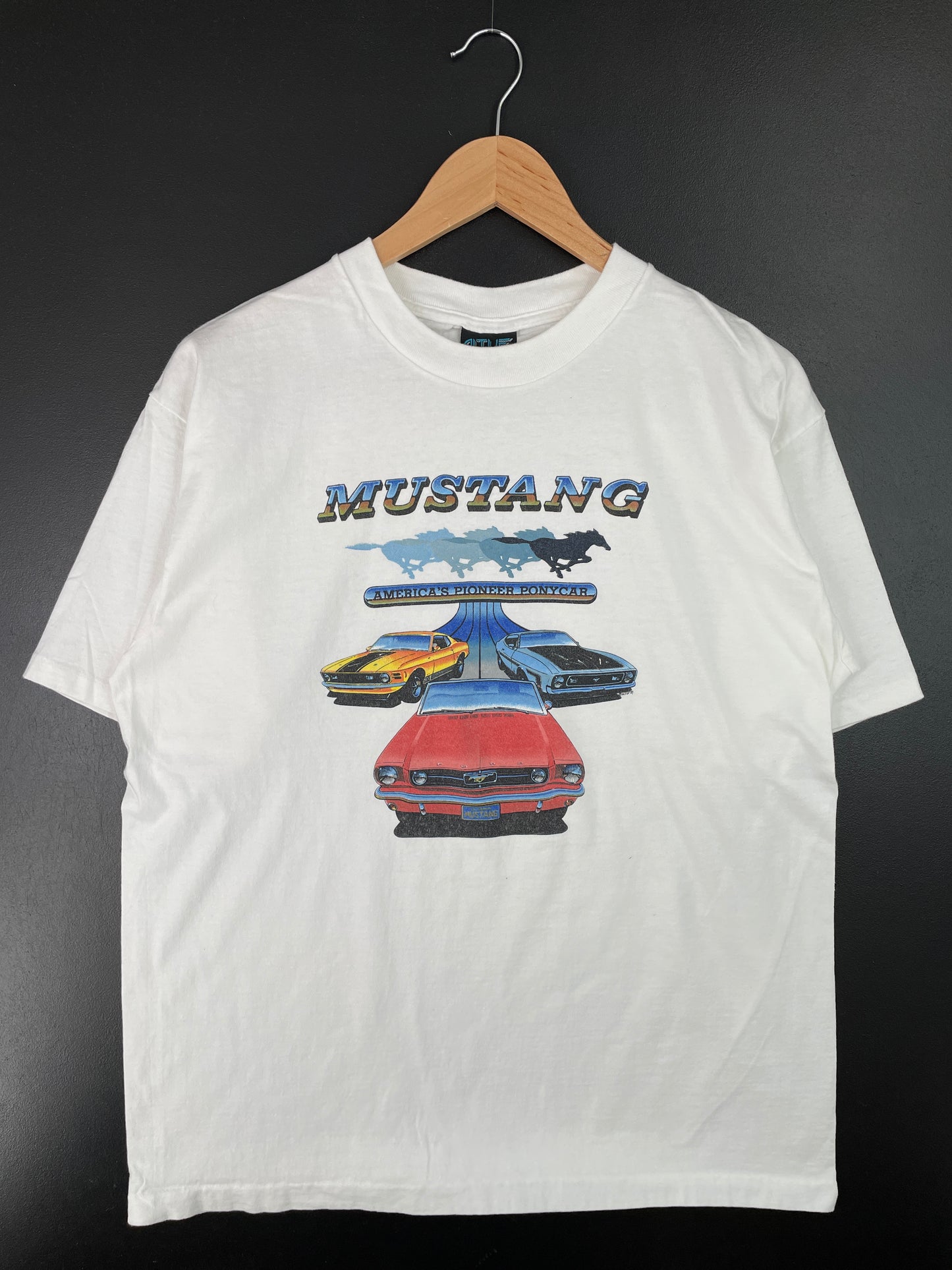 90's FORD MUSTANG Made in USA Size XL Vintage Racing T-shirt / A7365