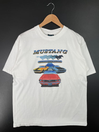 90's FORD MUSTANG Made in USA Size XL Vintage Racing T-shirt / A7365