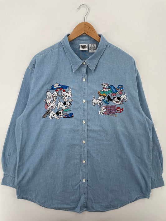 00' DISNEY 101 DALMATIANS Size XXL Vintage Button down Shirts / A6912
